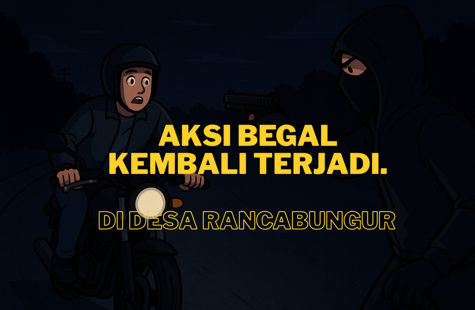 Mencekam! Begal Bersenpi Beraksi di Blok Seka Rancabungur