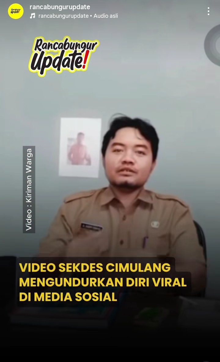 Sekdes Cimulang Umumkan Pengunduran Diri Lewat Video, Kades: Belum Ada Surat Resmi